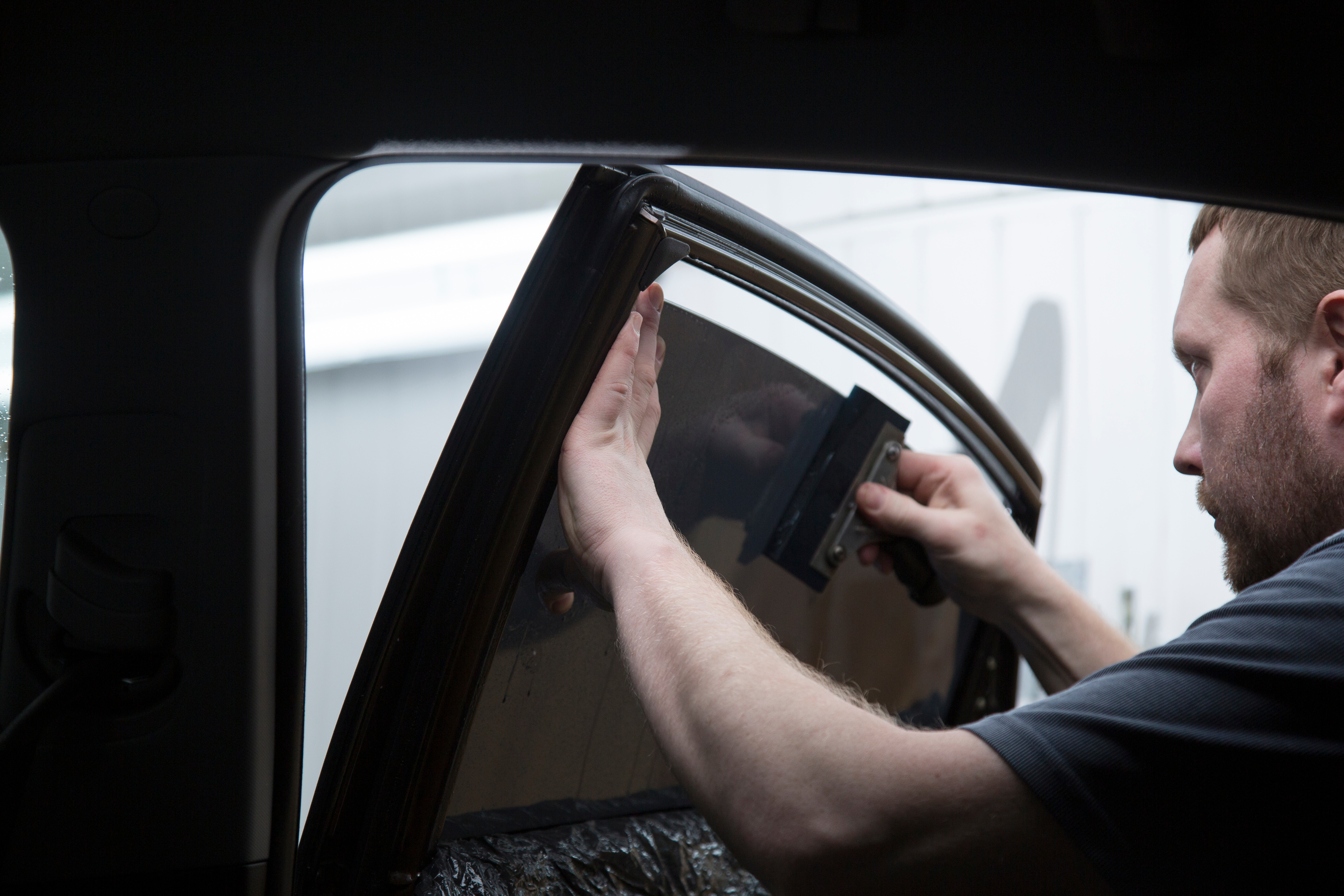 3M window tint application at Burton Auto Detailing, Canton Ohio.